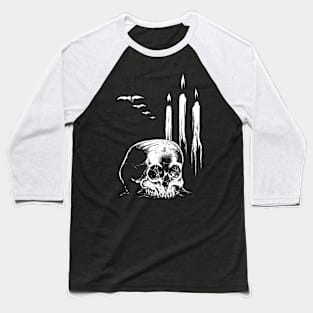 Skull and Candles Baseball T-Shirt